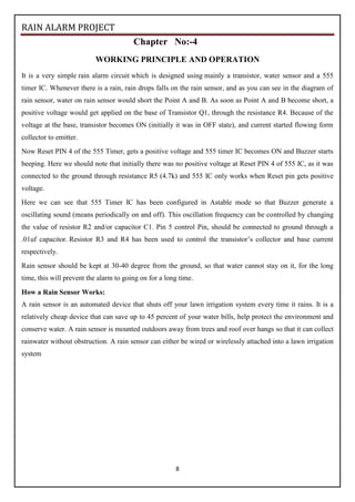report on rain alarm project | PDF