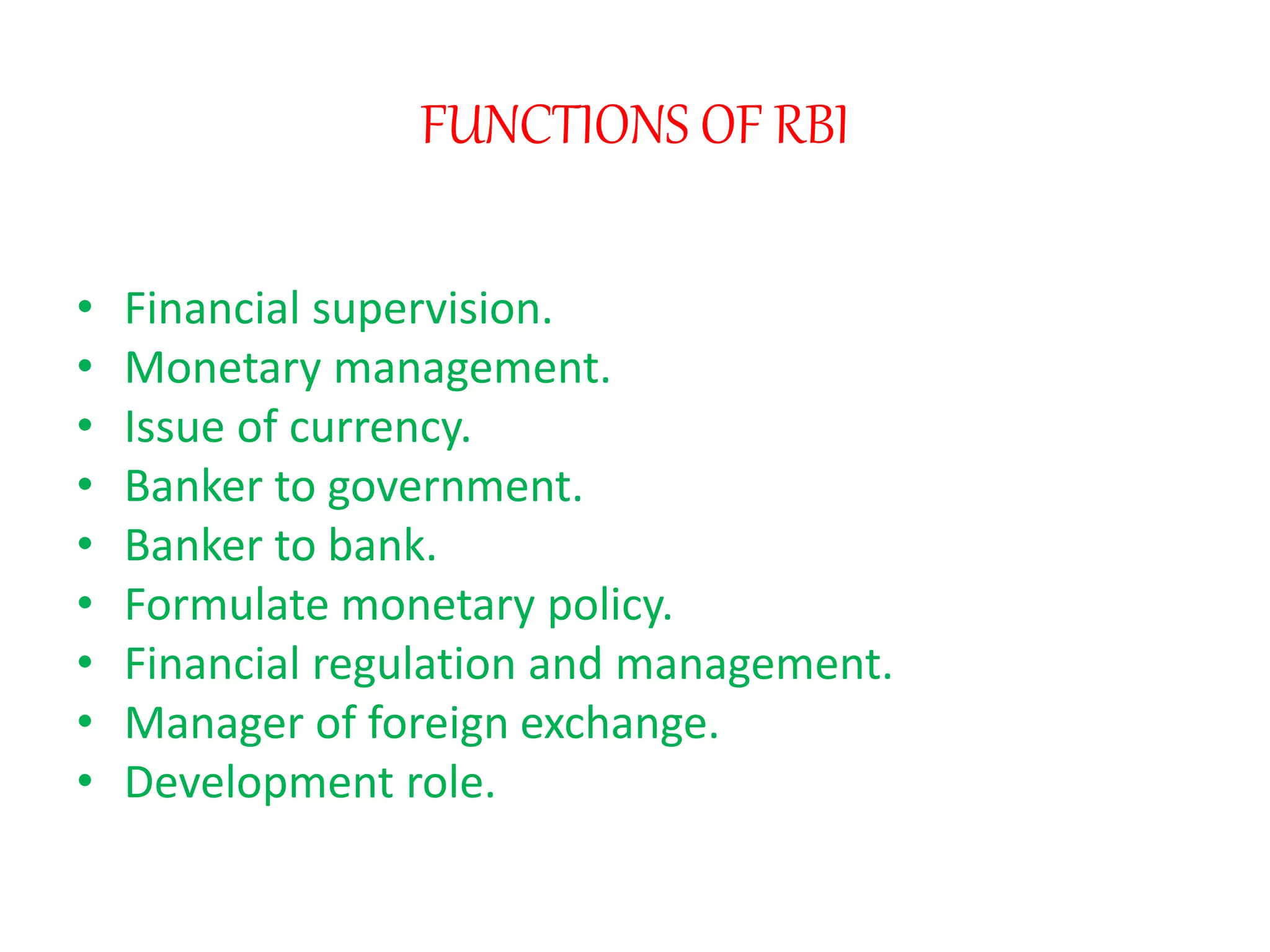 RBI AND FUNCTIONS | PPTX