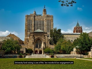 University fund raising is one of the low morale & low engagement job
 