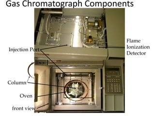 Gas Chromatograph Components
Flame
Ionization
Detector
Column
Oven
Injection Port
front view
 