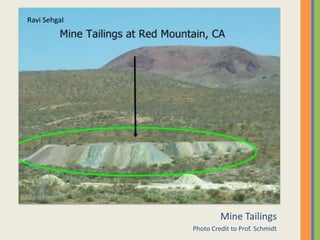 Mine TailingsPhoto Credit to Prof. SchmidtRavi Sehgal