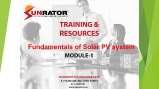 Fundamentals of Solar PV system
 