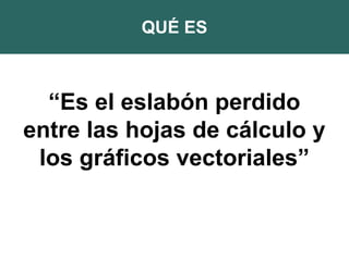 QUÉ ES
“Es el eslabón perdido
entre las hojas de cálculo y
los gráficos vectoriales”
 