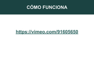 CÓMO FUNCIONA
https://vimeo.com/91605650
 