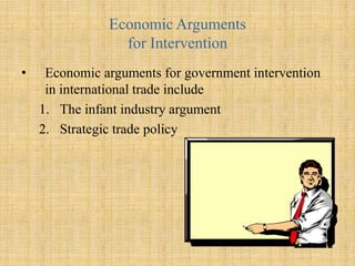 Human right issueThe US grant Most Favored Nation (MFN) status to China MFN are allowed to export goods to the US under favorable terms. The average tariff on Chinese goods was 8%Without the MFN status, tariffs would have been 40%.WTO members mostly receive MFN status. China joined WTO in 2001China had a poor human rights record. The 1989 Tiananmen square massacreSubjugation of Tibet Critics argue it is wrong for the US to grant MFN status to China. 