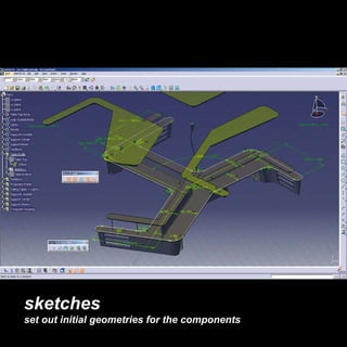 sketches set out initial geometries for the components 