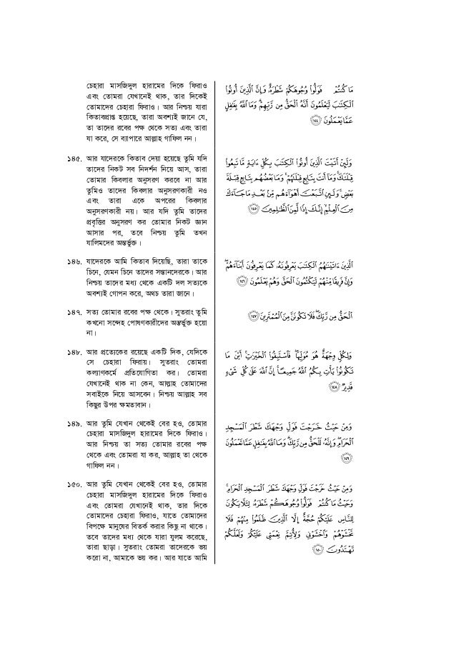 Rawai Al Bayan Translation Of The Meaning Of The Quran In The Bengal