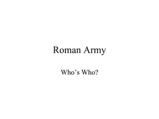 Roman Army Who’s Who? 