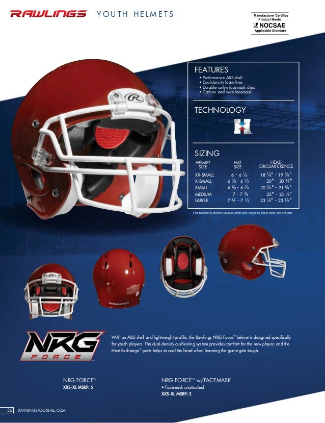 football 2016 youth football helmet sizing chart