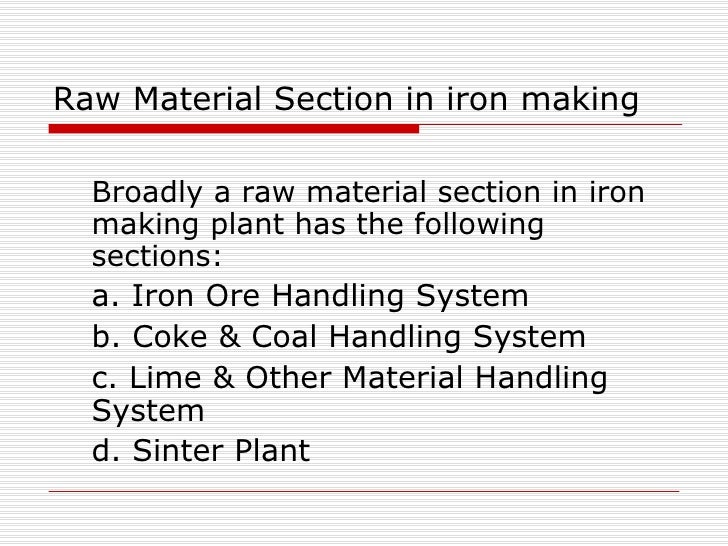 Raw Material In Iron Making