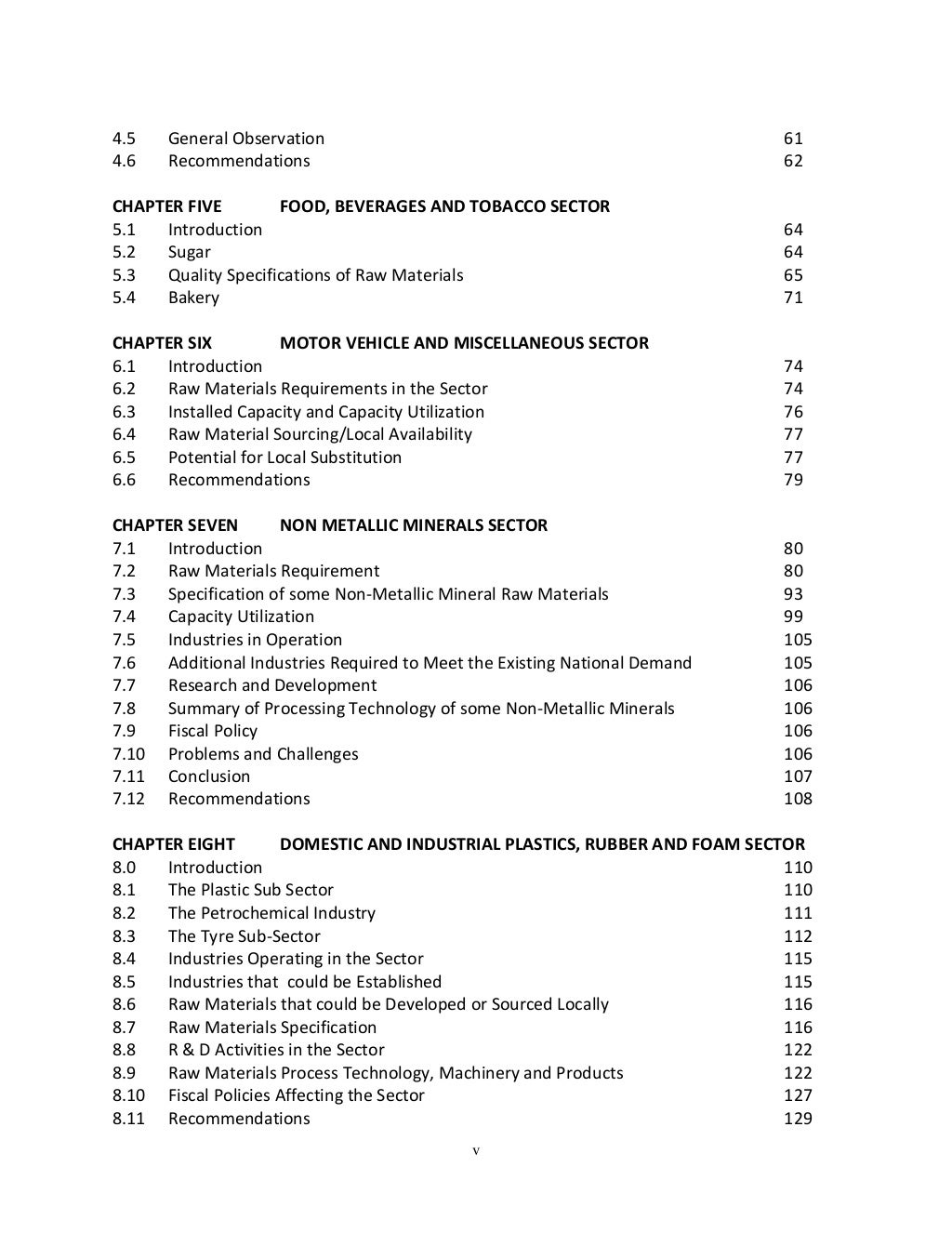 Raw materials and their uses