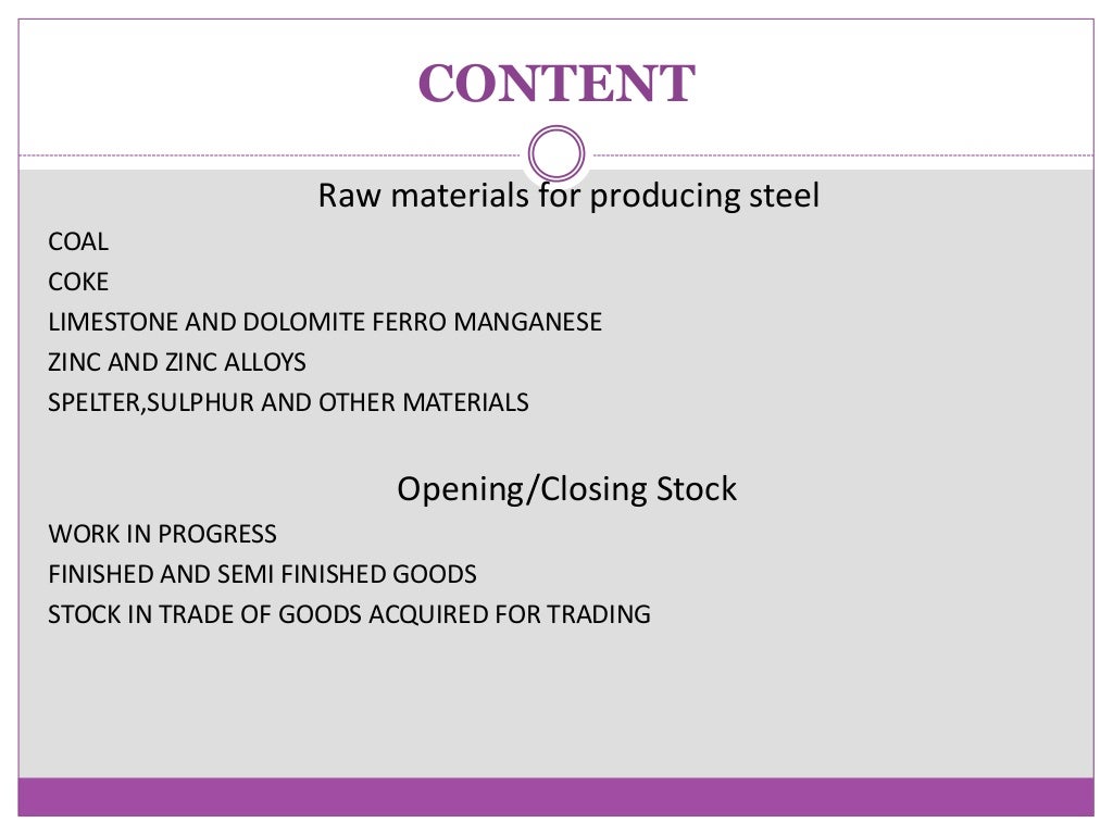 Raw materials consumed,opening and closing stock,purchase of stock in…