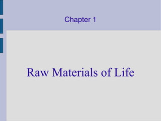 Chapter 1




Raw Materials of Life
 