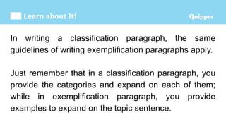 Exemplification Pattern Writing patterns of development of a written text | PPTX