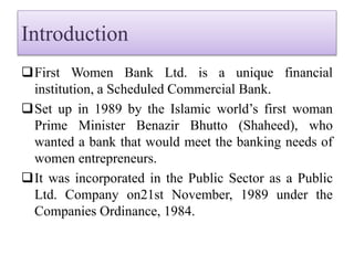 Shaheed Bank Askri Bank Bank And First Women Bank | PPTX
