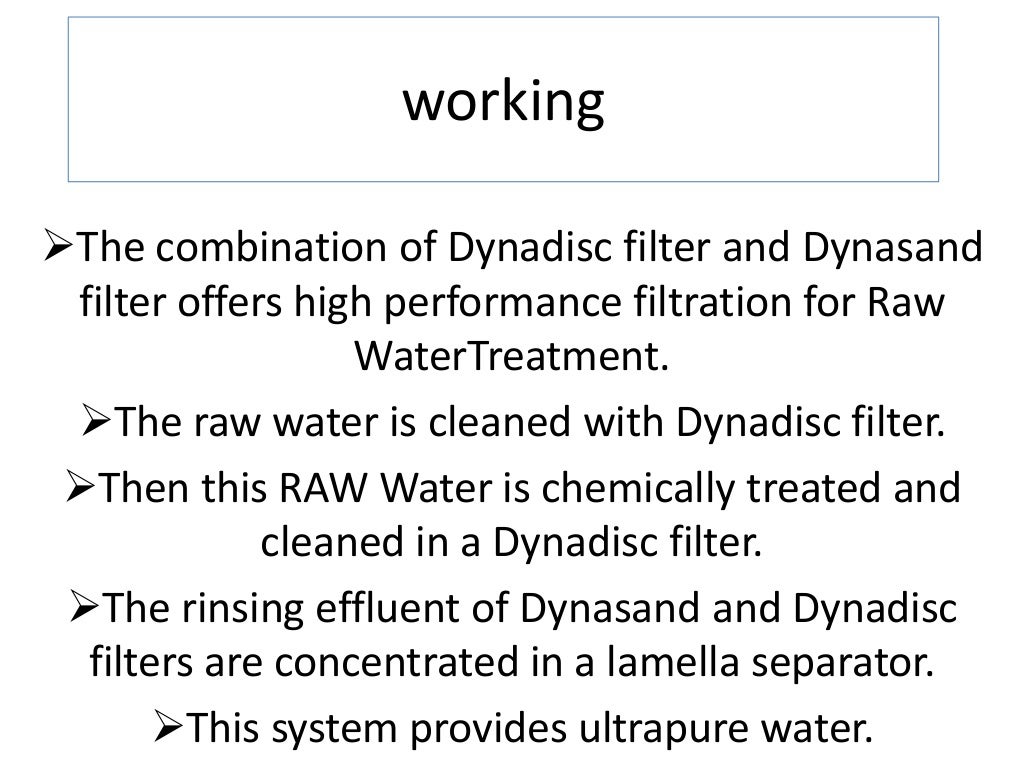 Raw water treatment