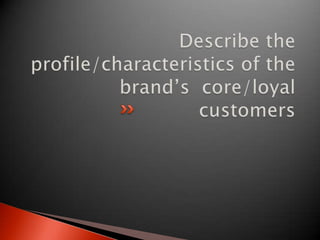 The ad aims at retaining the original masculine image of the productStrengthsGood brand image: It is a well known brand which was built over the yearsWide presence in over 50 countriesSuccessful Promotions through social media and viral marketingWeaknessesLimited Models/VarietiesThe decrease in sales growth from 20% in 2004 to 9% in 2009The stiff competition from low priced and easily available Chinese and Korean sunglasses 