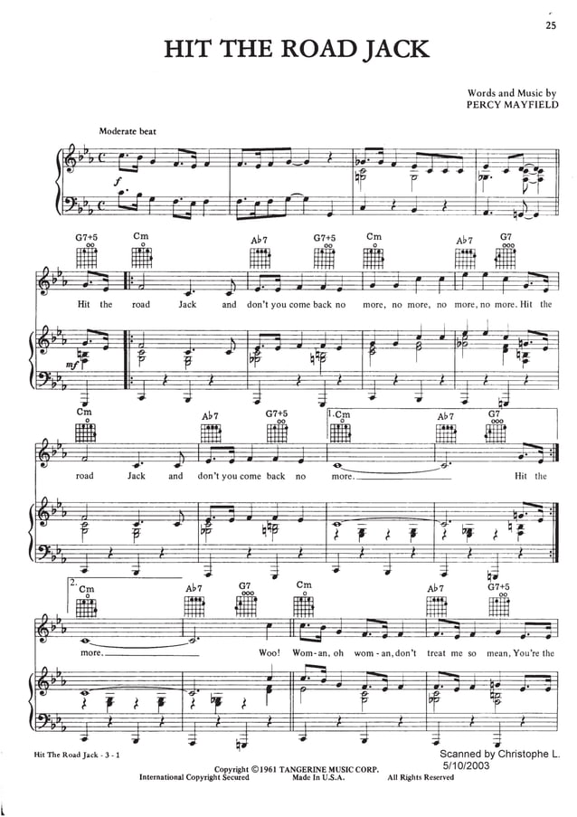 Ray charles a man and his soul (hit the road jack) book partition