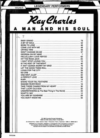 Ray charles   a man and his soul - (hit the road jack)- book partition - piano chant