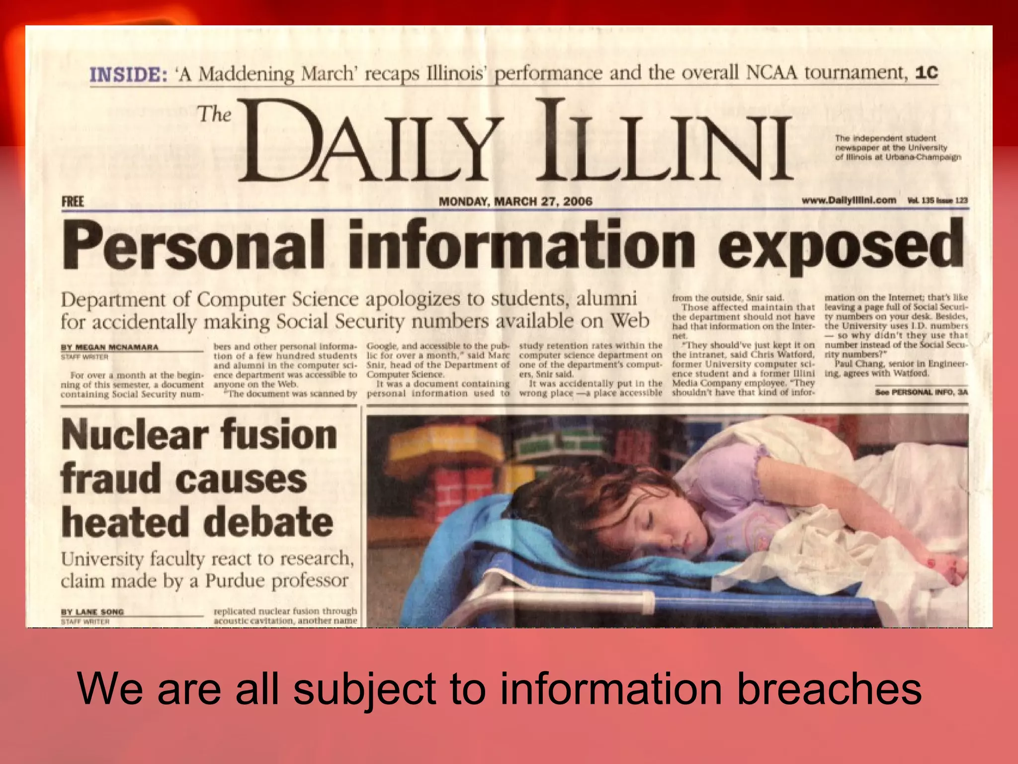 We are all subject to information breaches 