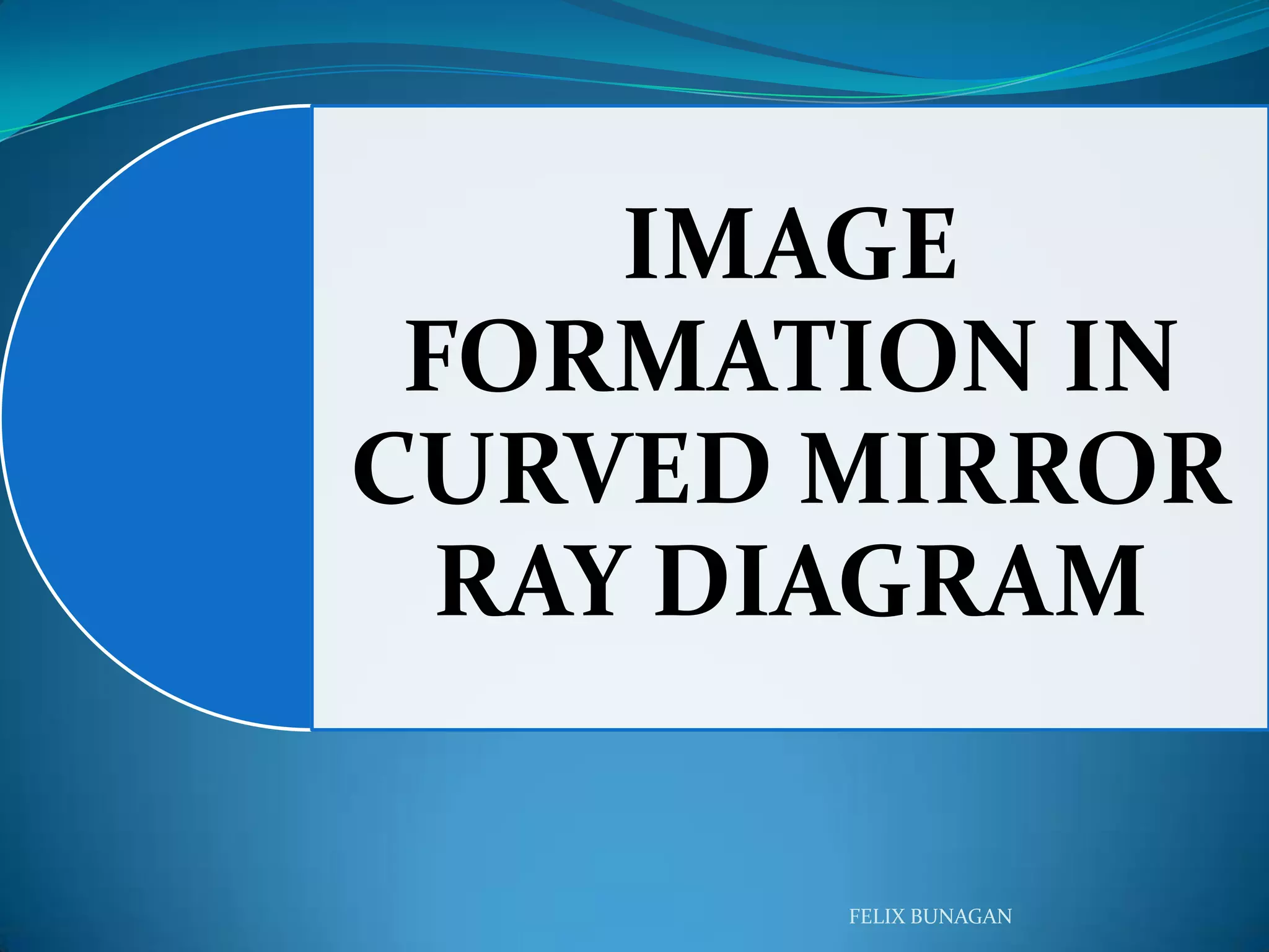 IMAGE
FORMATION IN
CURVED MIRROR
RAY DIAGRAM
FELIX BUNAGAN
