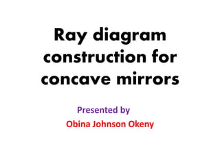 Ray diagram
construction for
concave mirrors
Presented by
Obina Johnson Okeny
 