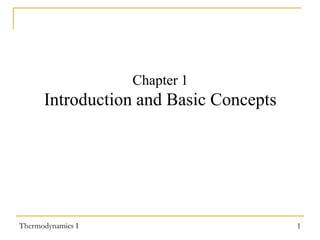 Chapter 1

Introduction and Basic Concepts

Thermodynamics I

1

 