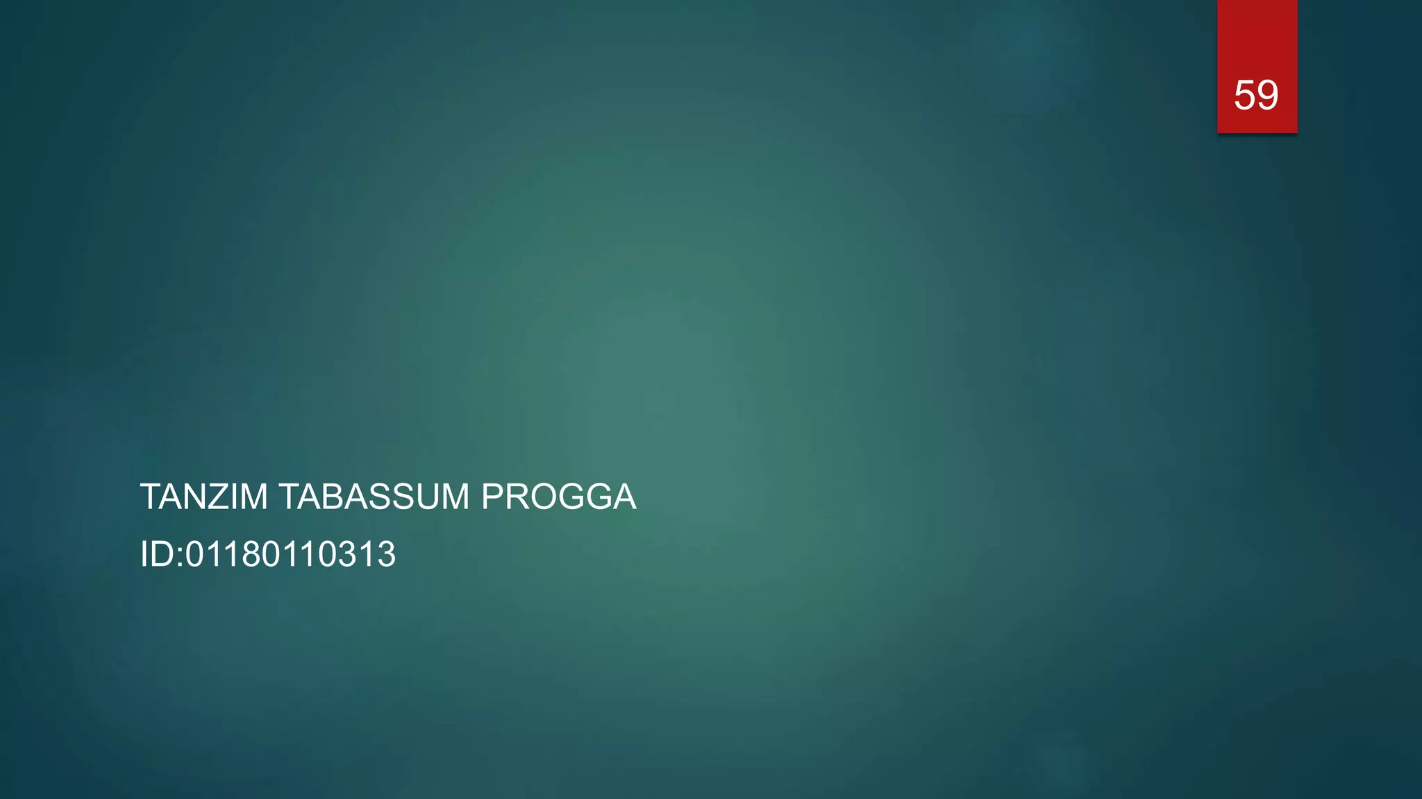 TANZIM TABASSUM PROGGA
ID:01180110313
59
 