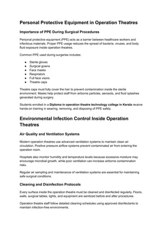 Comprehensive Guide to Infection Control in Operation Theatre ...