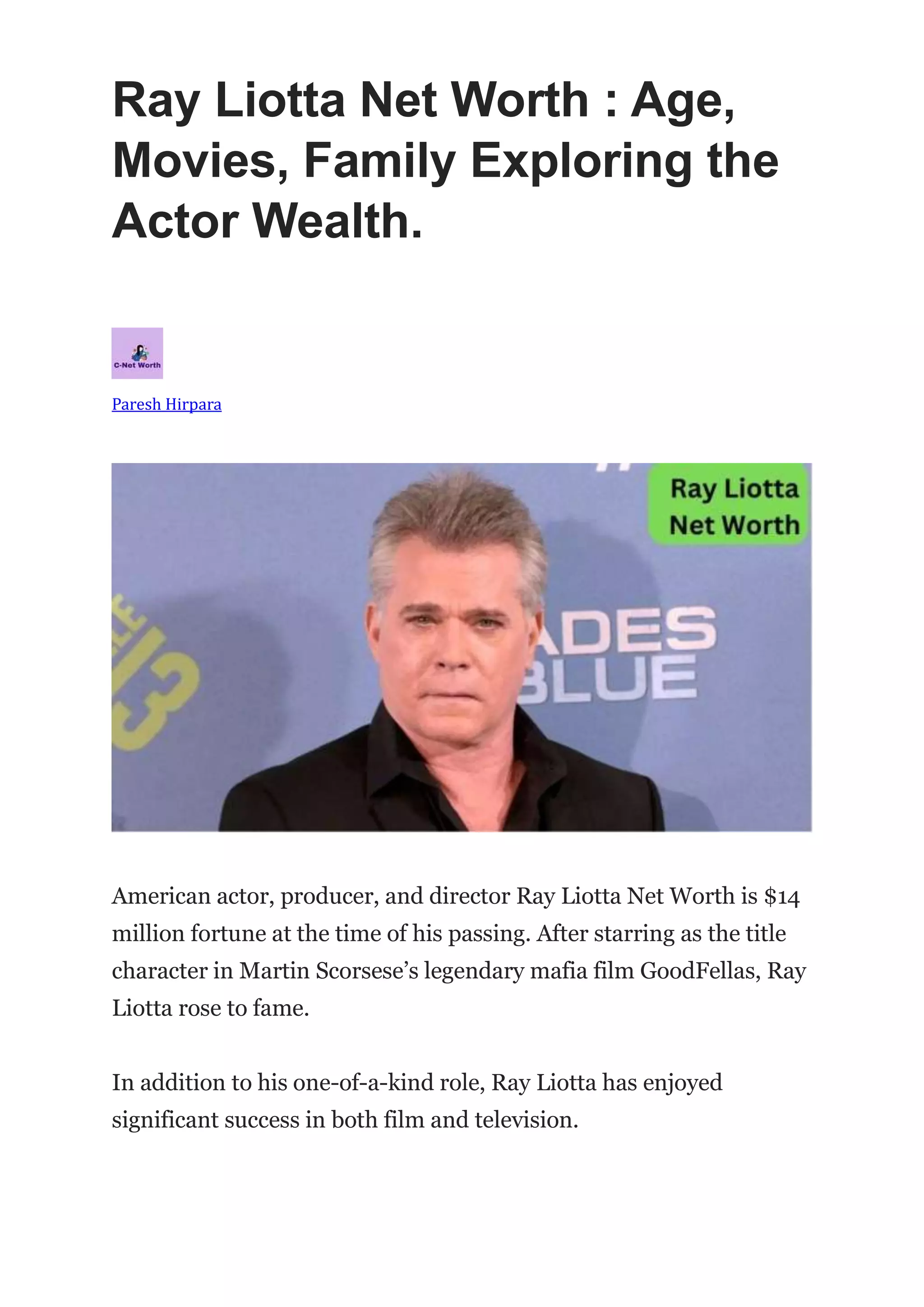 Ray Liotta Net Worth.docx