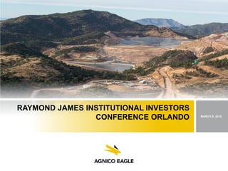 RAYMOND JAMES INSTITUTIONAL INVESTORS
CONFERENCE ORLANDO MARCH 8, 2016
 