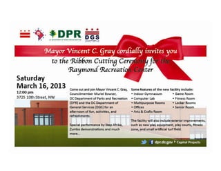 Raymond Recreation Center Ribbon Cutting Flyer