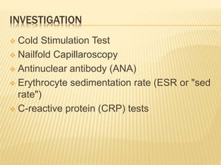 Cold Simulation Test Positive Raynauds phenomenoa | PPTX