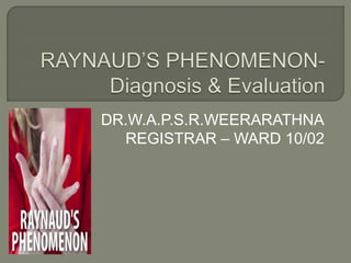 DR.W.A.P.S.R.WEERARATHNA 
REGISTRAR – WARD 10/02 
 