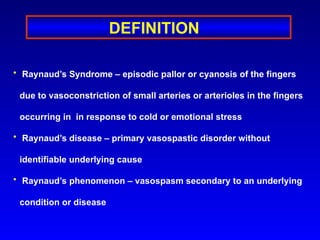 raynaud's syndrome topic from clinical pharmacy | PPT