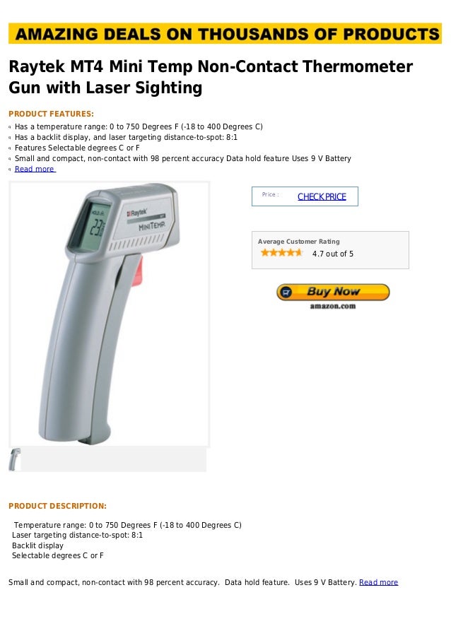Raytek mt4 mini temp non contact thermometer gun with laser sighting