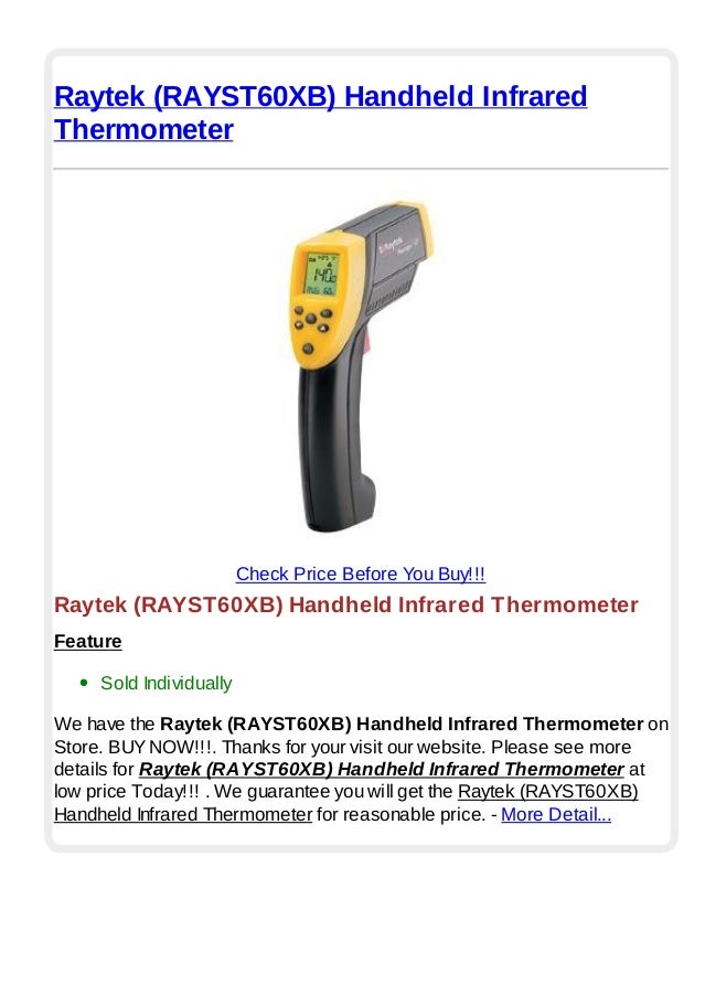 Raytek (rayst60 xb) handheld infrared thermometer