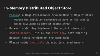 - Plasma: A High-Performance Shared-Memory Object Store
- Plasma was initially developed as part of Ray that is
being deve...