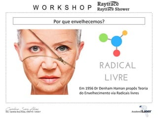 Por que envelhecemos?
Em 1956 Dr Denham Haman propôs Teoria
do Envelhecimento via Radicais livres
 