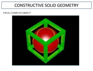 CONSTRUCTIVE SOLID GEOMETRY
FINAL COMPLEX OBJECT
 