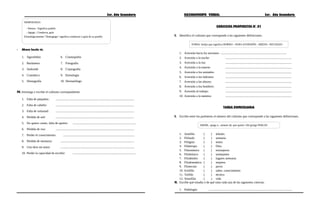 3er. Año Secundaria RAZONAMIENTO VERBAL 3er. Año Secundaria
DEMOGOGO:
- Demos : Significa pueblo
- Agogo : Conducta, guía
Etimológicamente "Demagogo" significa conductor o guía de su pueblo
- Ahora hazlo tú.
1. Agorafobia 6. Cosmopolita
2. Barómetro 7. Fotografía
3. Androide 8. Criptografía
4. Cromático 9. Etimología
5. Demografía 10. Dermatólogo
IV. Investiga y escribe el cultismo correspondiente.
1. Falta de párpados: ......................................................................................................
2. Falta de cabello: ......................................................................................................
3. Falta de voluntad: ......................................................................................................
4. Pérdida de sed: ......................................................................................................
5. No quiere comer, falta de apetito: ..................................................................................
6. Pérdida de voz: ......................................................................................................
7. Perder el conocimiento: .............................................................................................
8. Pérdida de memoria: ................................................................................................
9. Una obra sin autor: ................................................................................................
10. Perder la capacidad de escribir: ..................................................................................
EJERCICIOS PROPUESTOS N° 01
I. Identifica el cultismo que corresponde a las siguientes definiciones.
FOBIA: Sufijo que significa HORRO - ODIO-AVERSIÓN - MIEDO - RECHAZO
1. Aversión hacia los ancianos: ......................................................................................
2. Aversión a la noche: ......................................................................................
3. Aversión a la luz: ......................................................................................
4. Aversión a la muerte: ......................................................................................
5. Aversión a los animales: ......................................................................................
6. Aversión a los ladrones: ......................................................................................
7. Aversión a las alturas: ......................................................................................
8. Aversión a los hombres: ......................................................................................
9. Aversión al trabajo: ......................................................................................
10. Aversión a la mentira: ......................................................................................
TAREA DOMICILIARIA
I. Escribe entre los paréntesis el número del cultismo que corresponde a las siguientes definiciones.
AMOR:, apego a , amante de, que quiere. Del griego PHILOS
1. Amófilo ( ) árboles
2. Filósofo ( ) armonía
3. Filógino ( ) teatro
4. Filántropo ( ) Dios
5. Filarmónico ( ) extranjeros
6. Filobiósico ( ) semejantes
7. Filodendro ( ) lugares arenosos
8. Filodramático ( ) mujeres
9. Filotecnia ( ) peces
10. Ictiófilo ( ) saber, conocimiento
11. Teófilo ( ) técnica
12. Xenofilia ( ) vida
II. Escribe qué estudia o de qué trata cada una de las siguientes ciencias.
1. Podología: .............................................................................................................
 