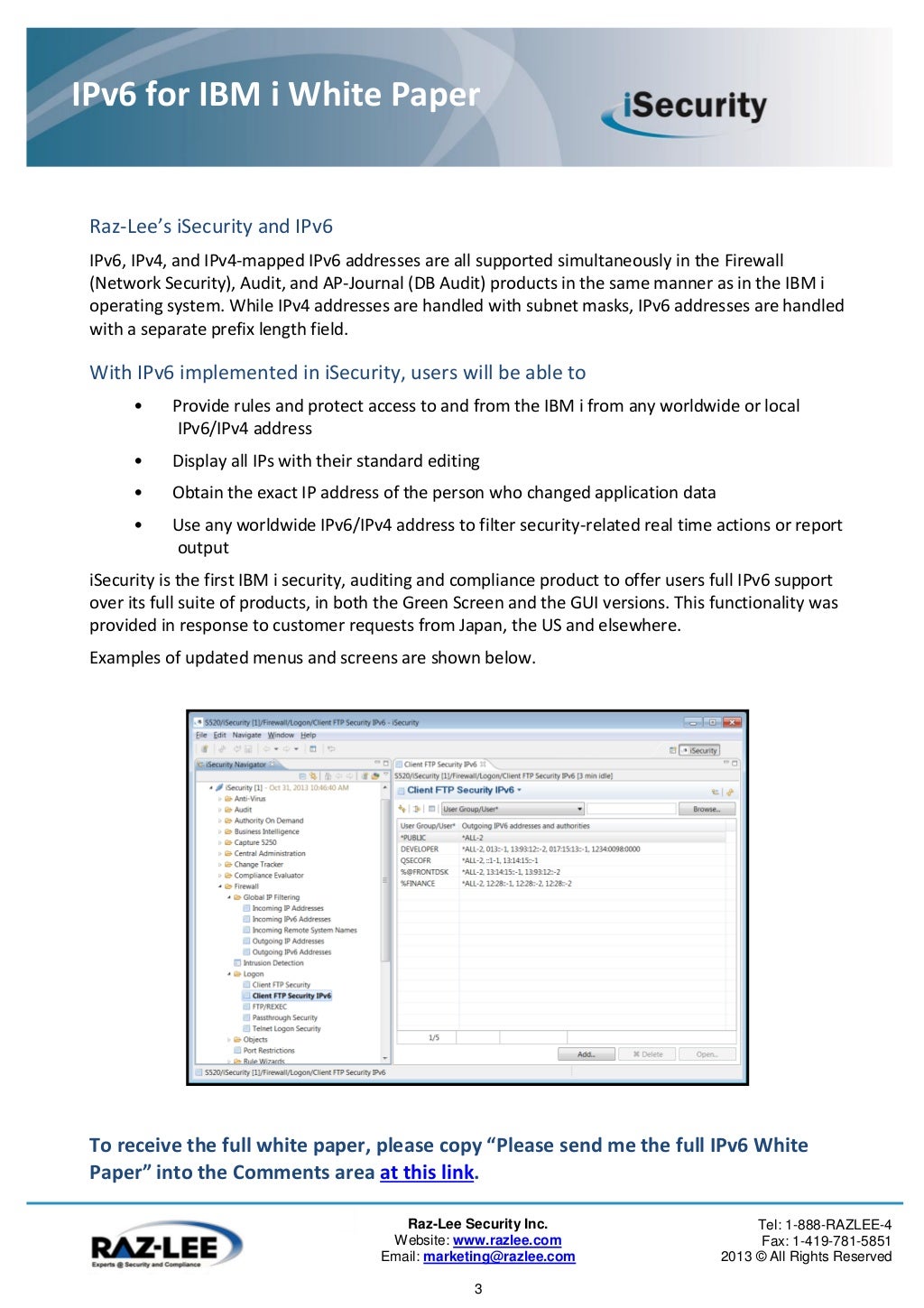 Executive white paper type image