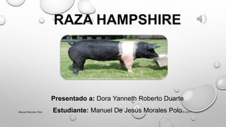 RAZA HAMPSHIRE
Presentado a: Dora Yanneth Roberto Duarte
Estudiante: Manuel De Jesús Morales Polo5/19/2017Manuel Morales Polo
 
