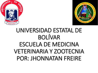 UNIVERSIDAD ESTATAL DE
BOLÍVAR
ESCUELA DE MEDICINA
VETERINARIA Y ZOOTECNIA
POR: JHONNATAN FREIRE
 