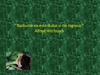 "Razbunarea este dulce si nu ingrasa."
Alfred Hitchcock
 