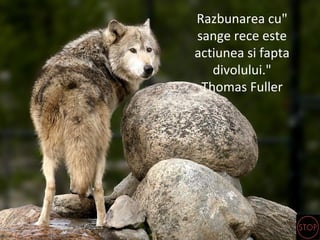 "Razbunarea cu
sange rece este
actiunea si fapta
divolului."
Thomas Fuller
 
