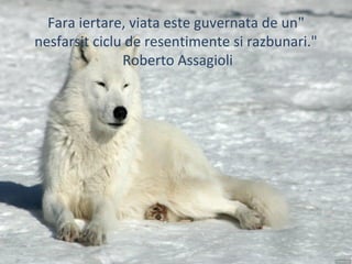 "Fara iertare, viata este guvernata de un
nesfarsit ciclu de resentimente si razbunari."
Roberto Assagioli
 