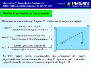 Razões trigonométricas dos ângulos de 30º, 45º e 60º (1).ppt