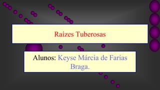 Raízes Tuberosas
Alunos: Keyse Márcia de Farias
Braga.
 