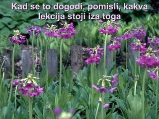 Kad se to dogodi, pomisli, kakva lekcija stoji iza toga 